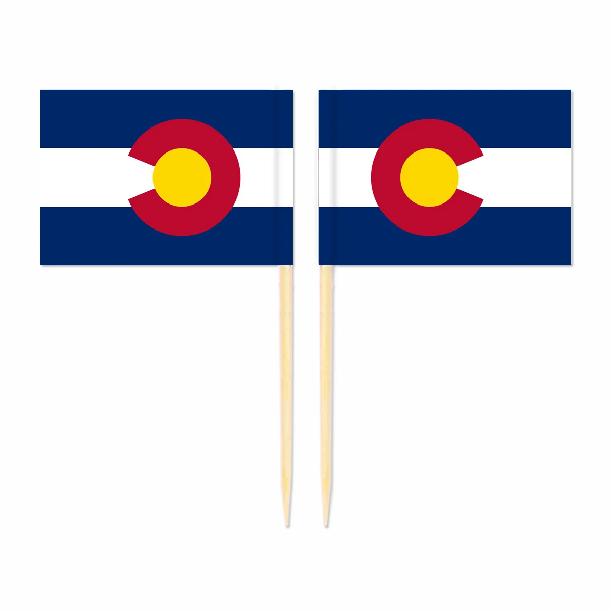 

America Colorado Toothpick Flag United States 3.5X2.5CM Cake Topper Party Cupcake Wedding Lovely Baking Dessert Decorations