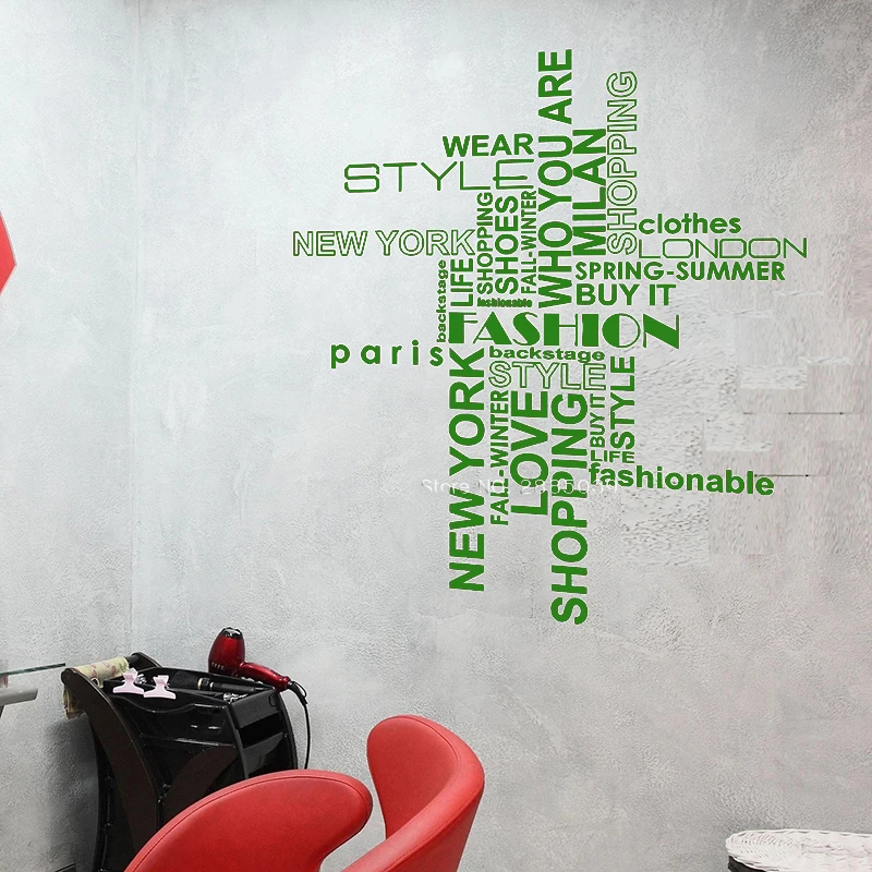 Модные наклейки на стену с цитатами в стиле красоты парикмахерская шоппинг