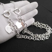 s925 sterling silver tif necklace brand heart key thick chain necklace luxury fashion fine jewelry new limit female holiday gift