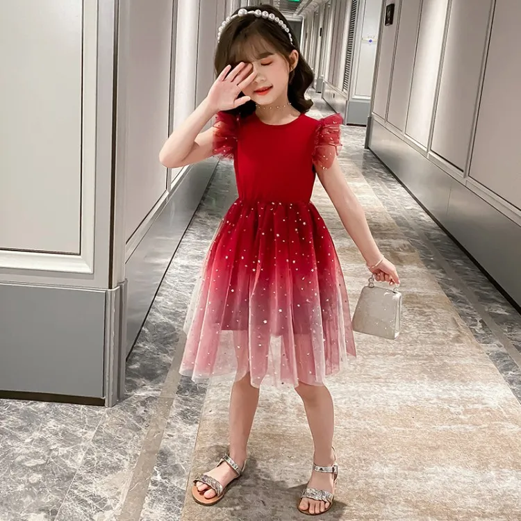 Girls' dresses spring and autumn 2020 new children's skirts little girls long-sleeved embroidery Korean dress |