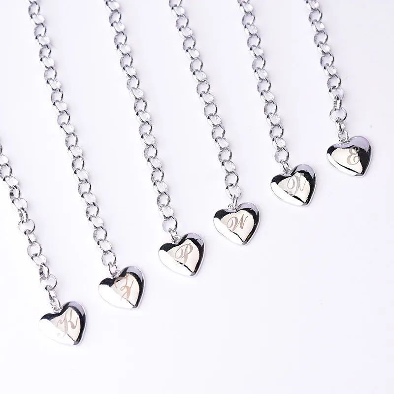 Модные женские серебряные 26 Браслеты с буквами для женщин ювелирные изделия