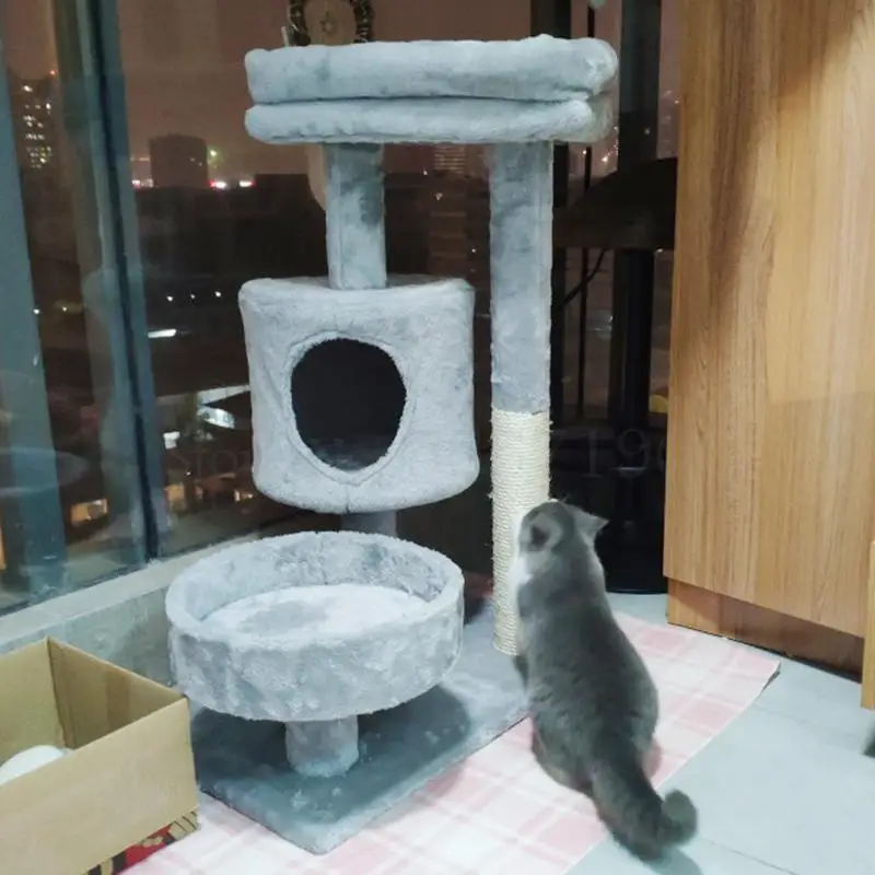 Маленькая Рамка для скалолазания с гнездом кошки Когтеточка прыжков на