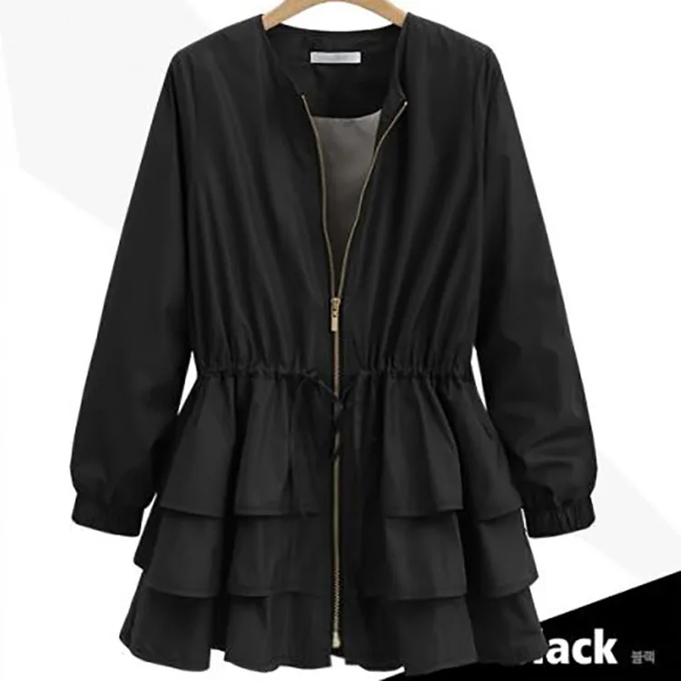 Женская ветровка с длинным рукавом на молнии|Женские плащи и тренчи| |