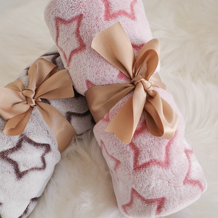 Двухстороннее Фланелевое офисное одеяло ENNROS со звездами детское для сна до