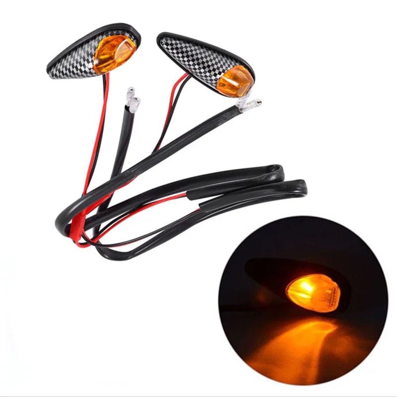 

2Pcs Motorcycle Turn Signals ATV Scooter Flashing Indicator Lamps Motorbike Pasted Super Bright Light For Kawasaki For Harley