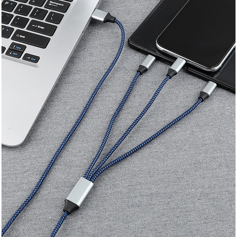 3 в 1 2.4A USB Мобильный телефон Micro Type C зарядный кабель для iPhone5 6 7 8 Plus X Huawei Xiaomi адаптер