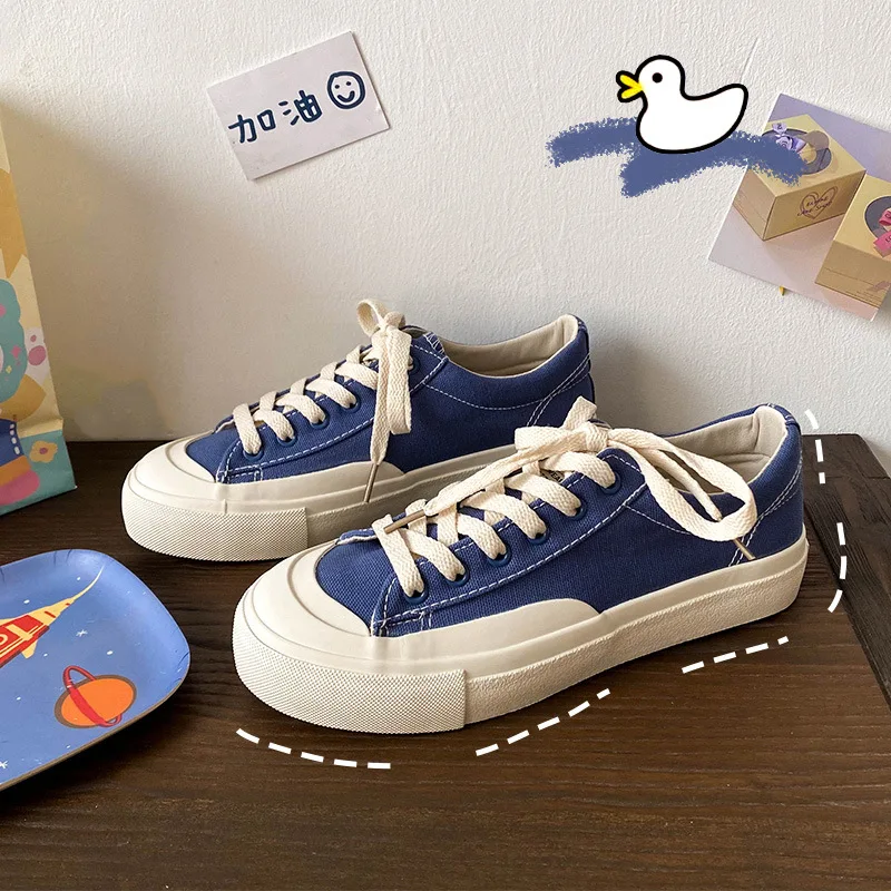 

Canvas Shoes for Women Solid Color Low Sneakers Spring Autumn Casual Shoes Black Shoes for Girls White Sneakers for Students