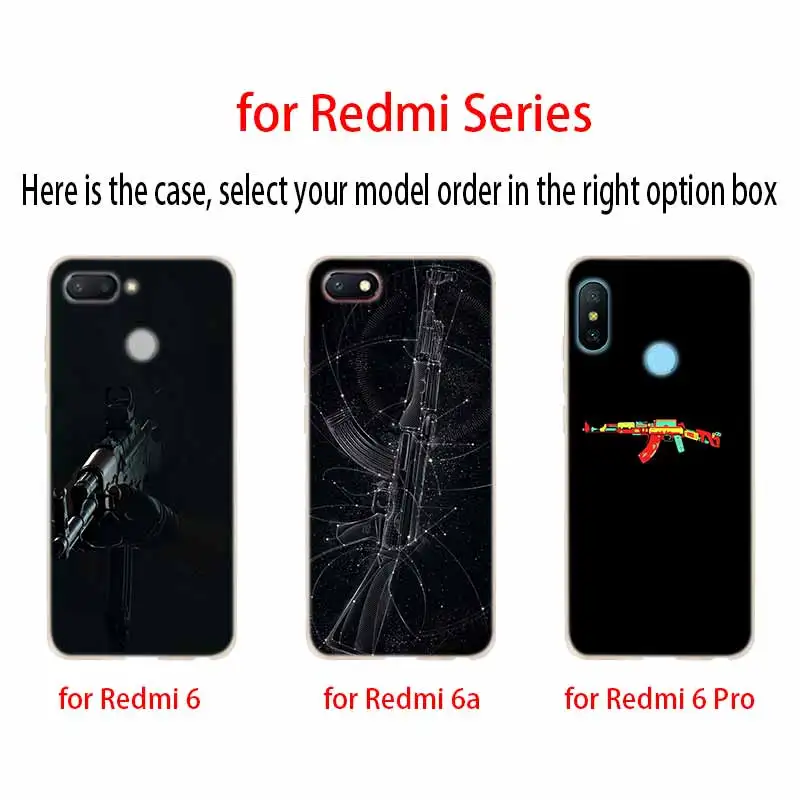 Модный мягкий чехол AK47 из ТПУ для Xiaomi Redmi 9 8 7 6 5 A 9at 9Prime 4x 4a K20 Pro 9a 8a 7a | Мобильные