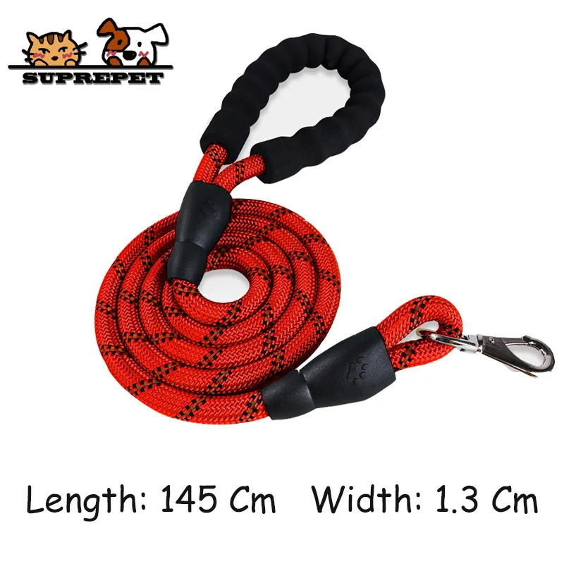 Round Strap Red SUPREPET поводок для собак Хаски очень прочный нейлон поводок для собак жилет Лидер поводок ошейник регулируемый поводок Светоотражающие принадлежности для собак - Цвет: Round Strap Red