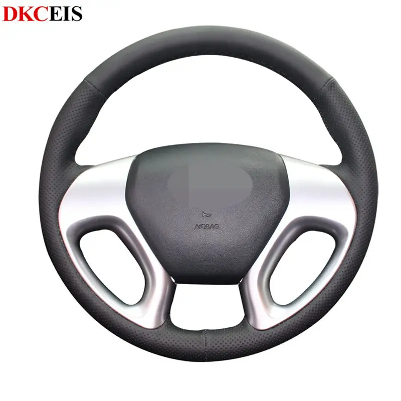 Черная мягкая искусственная кожа PU чехол рулевого колеса автомобиля для Hyundai ix35