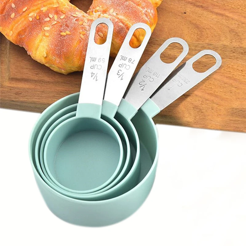 

4Pcs Multi Purpose Spoons/Cup Measuring Tools PP Baking Accessories Stainless Steel/Plastic Handle Kitchen Gadgets