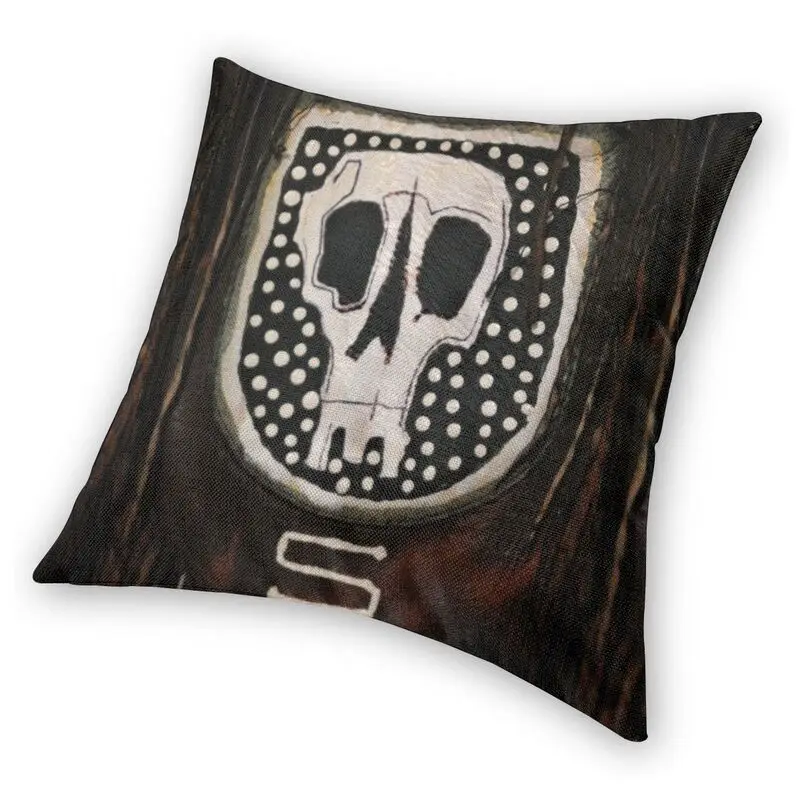 Кожаный чехол для подушки на Хэллоуин с изображением головы черепа и крика