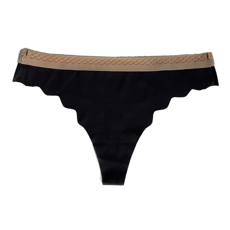 

Sexy Thong T-Back For Women Ice Silk Hip Lift Seamless Simple G String Low-Rise Waist Solid Color Young Girl Underpants 1 Pieces