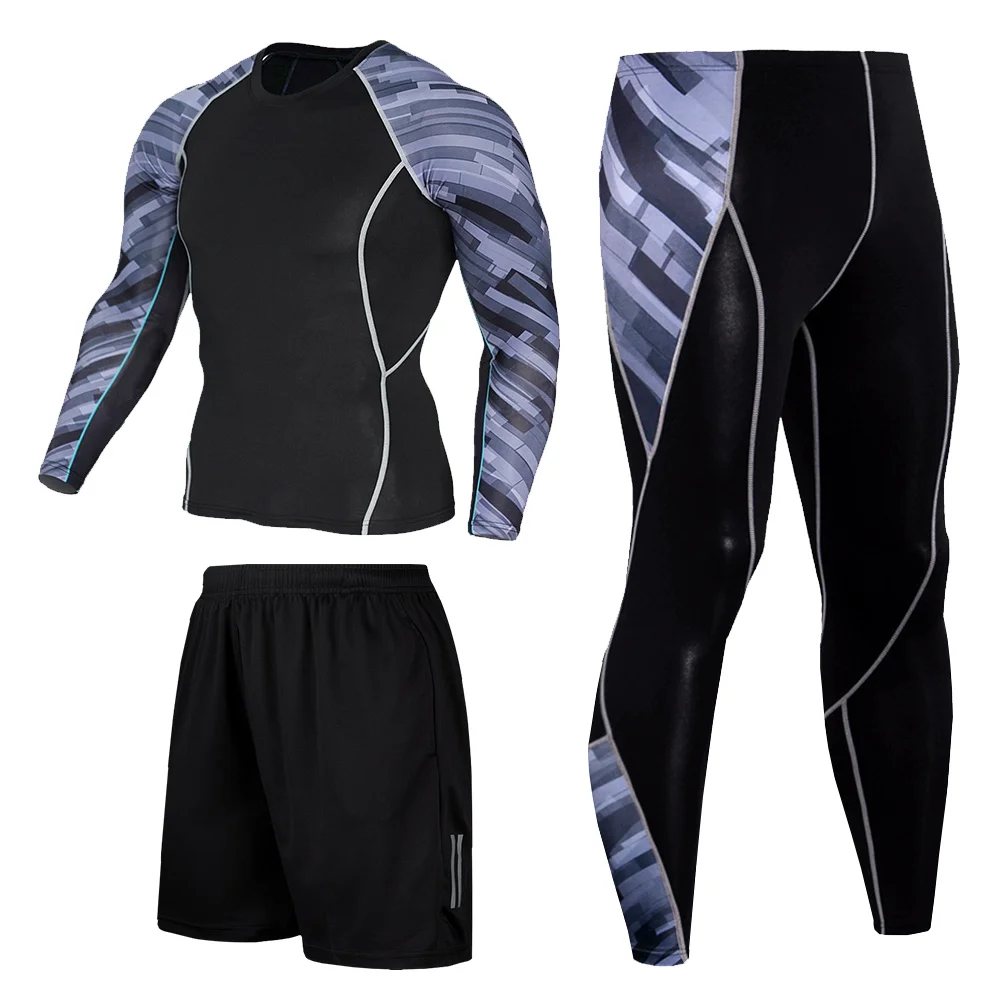 Мужская тренировочная одежда быстросохнущая компрессионная спортивная для