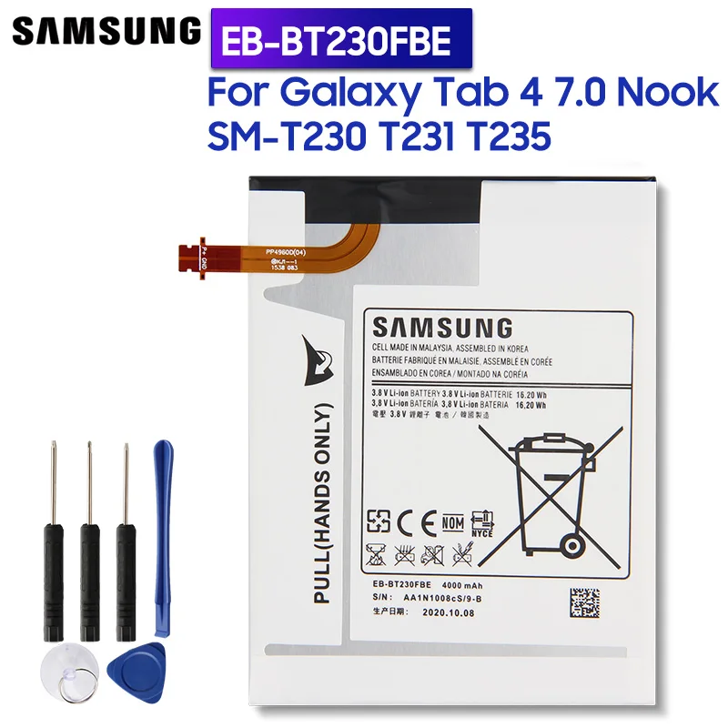 Samsung оригинальный запасной планшетный аккумулятор EB BT230FBE для Galaxy Tab 4 7 0 Nook SM T230 T231