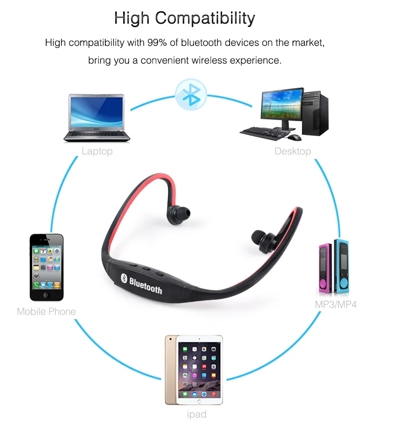 S9 Bluetooth наушники беспроводные Спортивные Bluetooth наушники Поддержка TF/SD карты микрофон для iPhone huawei XiaoMi телефон