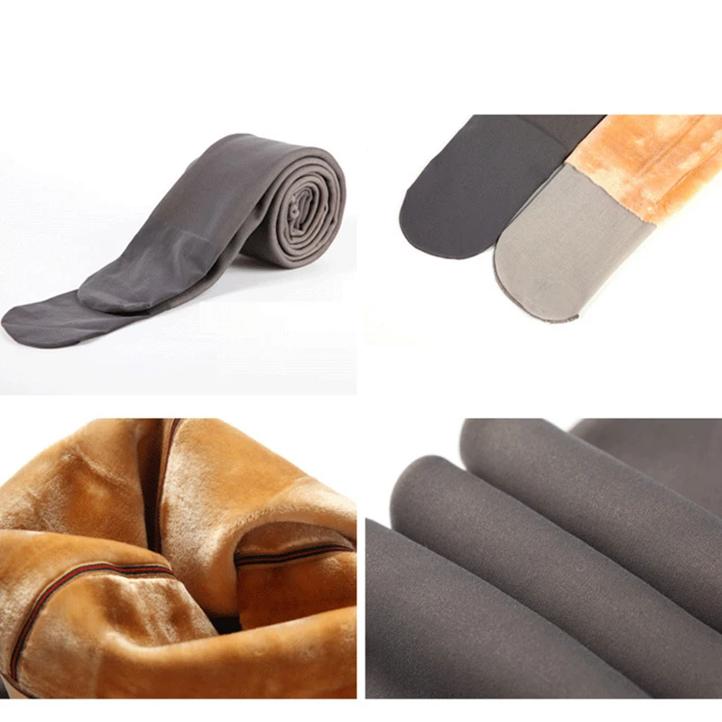 Осенне-зимние Новые теплые леггинсы женские полупрозрачные бархатные толстые