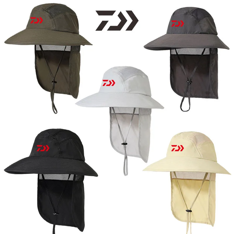 

2021 New Unisex Daiwa Fishing Hat Summer Breathable Fisherman Hat Outdoor Mountaineering Fishing Cap Uv Protection Hat Sunshade