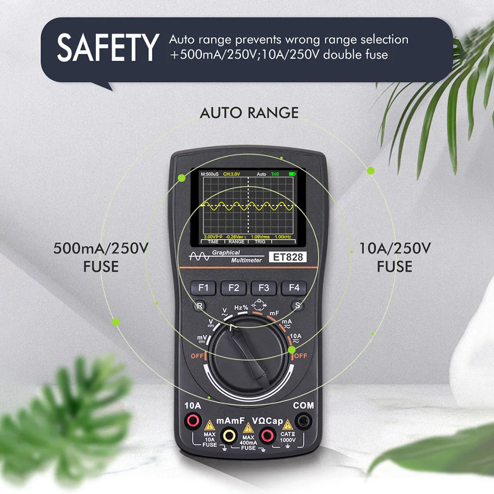 

2 In 1 Oscilloscope Multimeter Graphical 2.4inch Color Screen Professional HD 1MHz Bandwidth DIY Electronic Test Digital Display