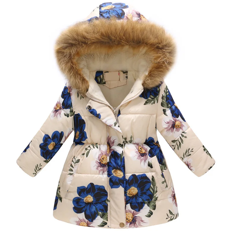 2021New модные куртки для девочек зимняя куртка Детская из хлопка с капюшоном пальто