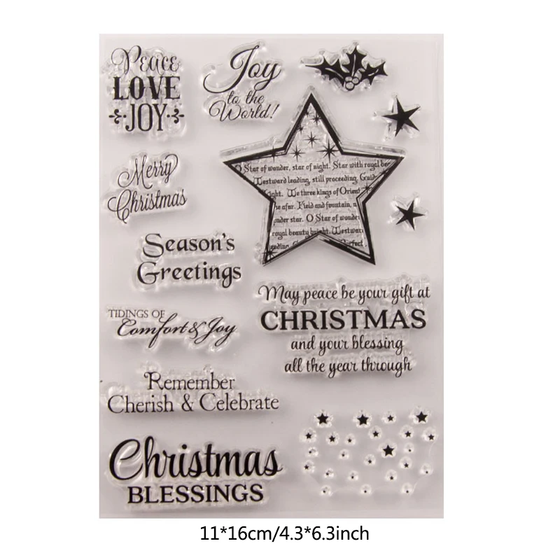 christmas stamp Рождественские штампы Санта-Клауса, дерево, ясный штамп, снежинка, олень, резиновые силиконовые штампы, печать для DIY, бумажные карточки для скрапбукинга - Цвет: christmas stamp