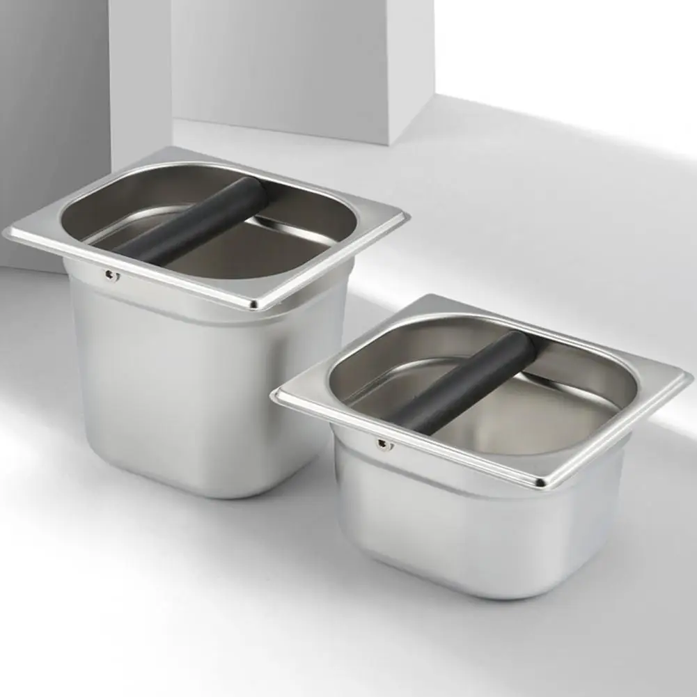 Roestvrij Staal Koffie Kloppen Doos Barista Container Roestvrij Staal Slakken Emmer Massief Hout Koffie Poeder Slakken Box Kloppen