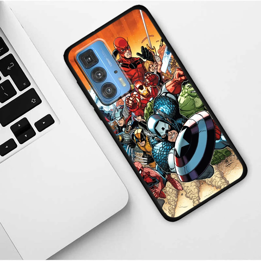 avengers super hero mavel for motorola moto g60 50 40 x3 e6i e7i power edge 20 pro lite fusion 5g 2021 soft black phone case free global shipping