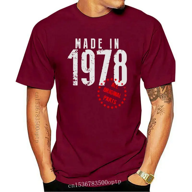 

Made In 1978 All Original Parts Birthday T-Shirt Anniversary Novelty T Shirt for Men Short Sleeves Clothes Tee Shirt Cotton