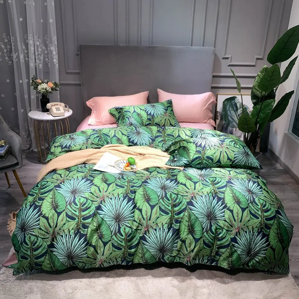 Monstera зеленые листья INS пододеяльник набор плоский лист высокое количество