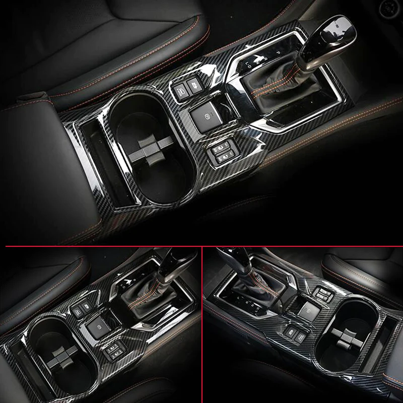 Carbon Fiber Gearshift and Cup Holder Cover for Subaru Impreza Crosstrek XV 2017-2020 image 2