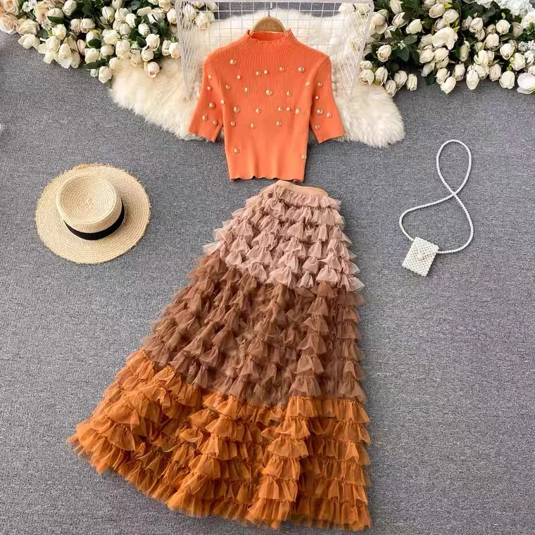 Вечерние костюмы женский комплект одежды из 2 предметов шикарный с бисером