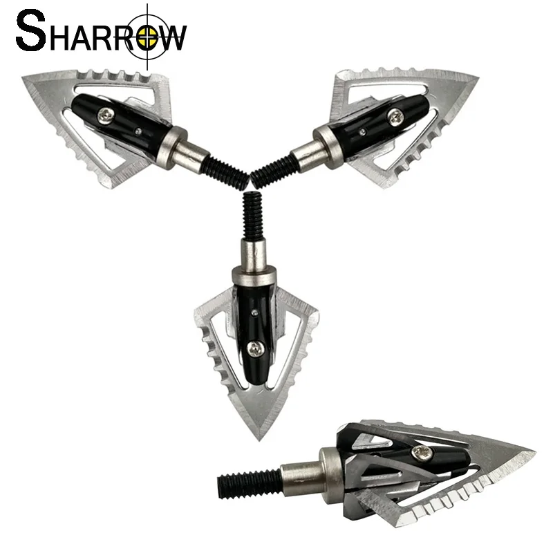 

10pcs 100 Grains Archery Arrowhead Broadheads Aluminum Alloy Length 5.1 cm Hunting Arrow Heads for Recurve Compound Bow Shooting