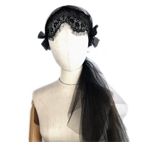 lace elegant black photography veil hair accessories bridal decoration for women ladies girls wedding party supplies