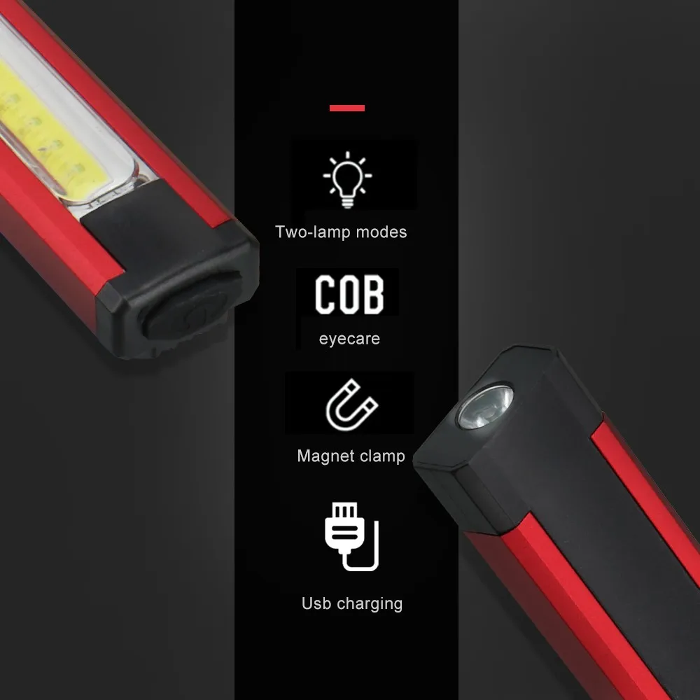 led light bar strong COB LED Mini Pen Light Magnet USB Rechargeable Work Torch Flashlight Lamp#4 | Лампы и освещение