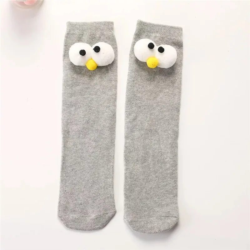 12 Baby Cotton Long Socks Toddler Colorful Cute Cartoon 3D Big Eyes Sock Kids Solid Color Socks Spring Autumn Fashion Kids Gift - Цвет: 12
