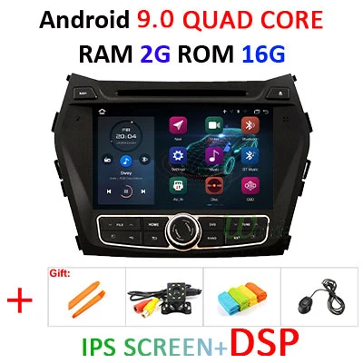 4G+ 64G 8 CORE 2 Din android 9,0 автомобильный dvd-плеер gps для hyundai IX45 Santa fe 2013 автомобильный радиоприемник Multiemdia obd2 dvr DAB ips DSP - Цвет: 2G 16G IPS DSP