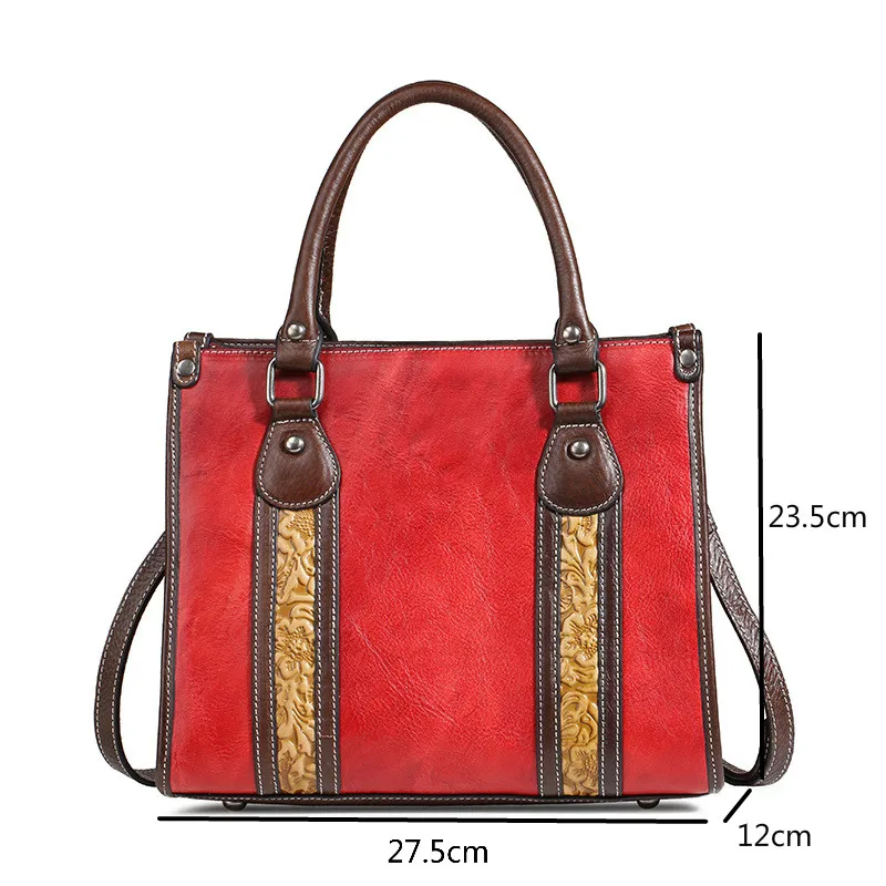 

Bestform Vintage 2021 New Genuine Leather Luxury Handbags Handmade Retro Women Shoulder Bag Large Capacity Messenger Bags