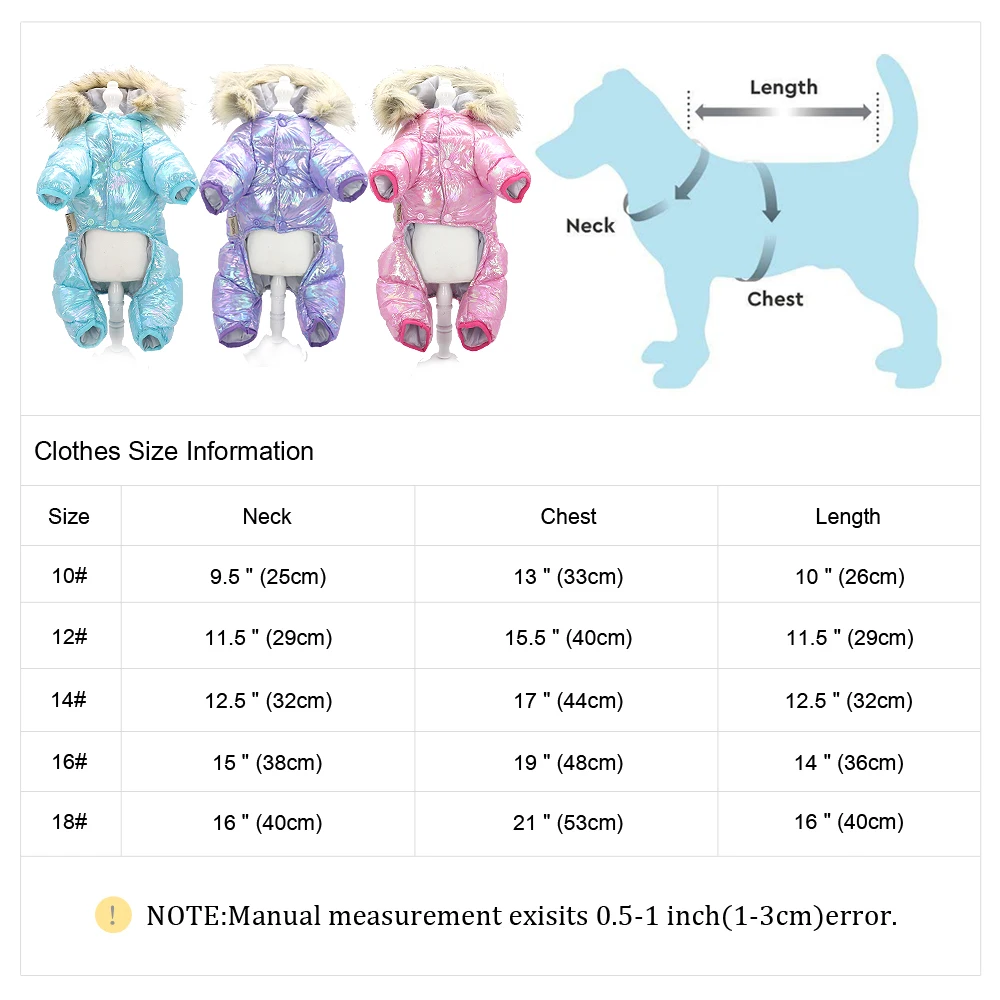

Warm Dog Clothes Winter Thick Fur Pet Puppy Jacket Coat Waterproof Dog Costume Clothing For Small Medium Large Dogs Chihuahua