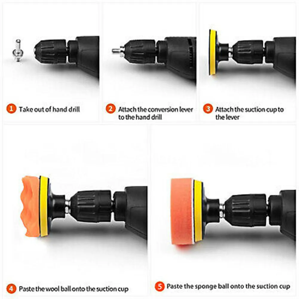 

Set Polisher Kit For Drill Sponge Waxing 3 Inch Buffing Car Foam Kit Pads