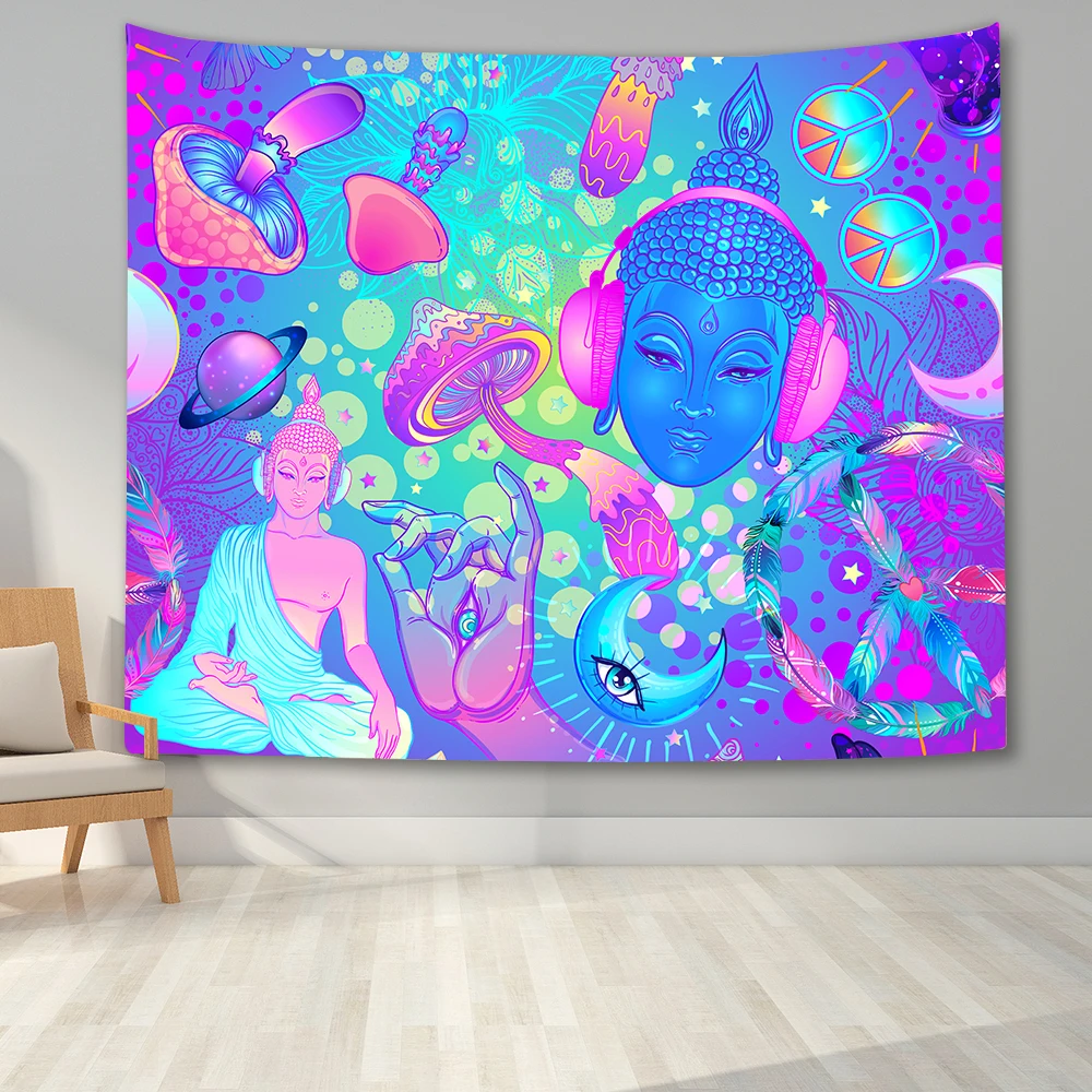 Психоделические гобелены милые животные Олень настенный покрывало домашний