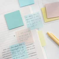 50 sheets self adhesive transparent waterproof pastel color memo pads for reminders decoration school stationery