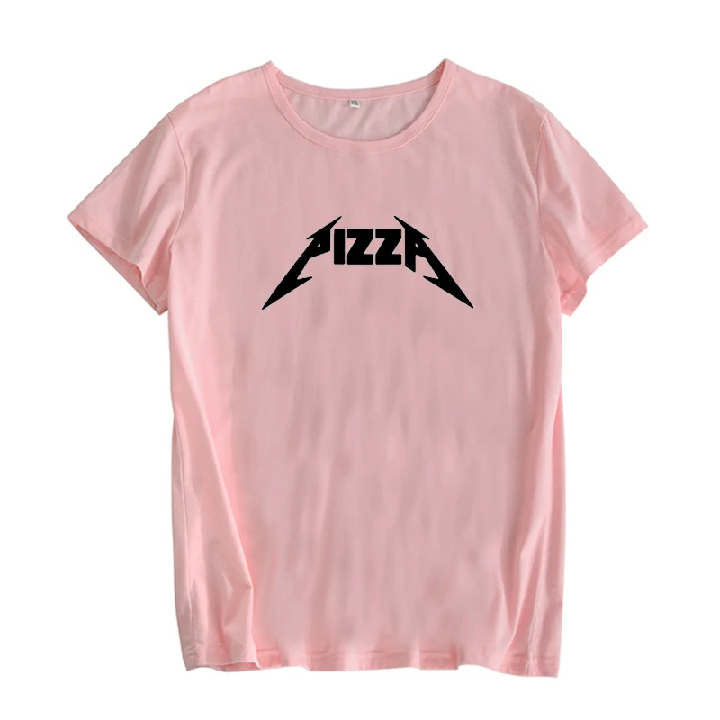 Женская футболка с принтом пиццы и рок модная гранж тумблер металлическая в