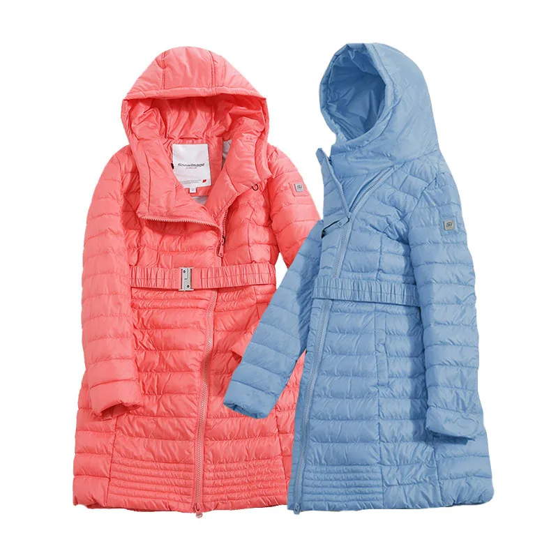 

Jacket forGirls 2021 Europe Russia Spring Autumn Thick Parker Coat Blue Pink Coats with a Hood height140-164CM 10A-14A S208