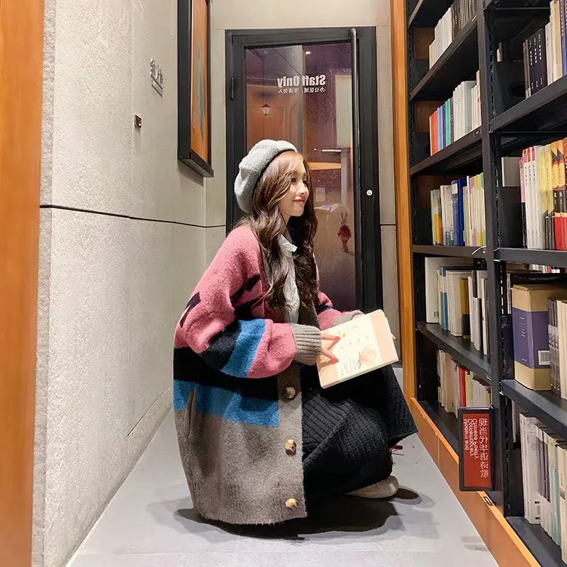 Женская куртка-свитер ATKULLQZ осенне-зимний свободный свитер от ветра в Корейском