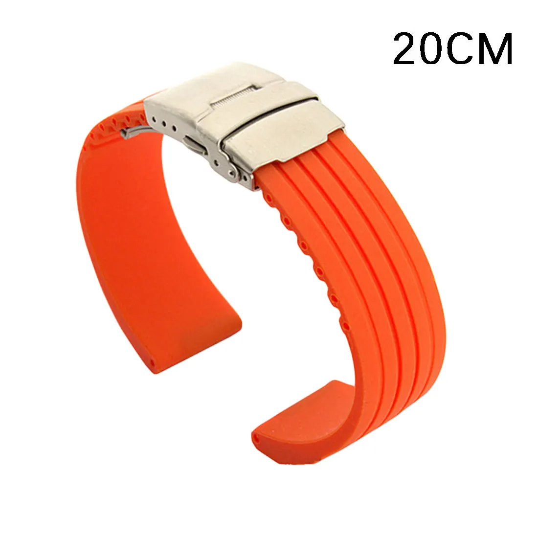 orange 20mm Новинка 18 20 22 24 мм Мужской Женский силиконовый резиновый ремешок для часов, водонепроницаемый ремешок с пряжкой - Цвет ремешка: orange 20mm