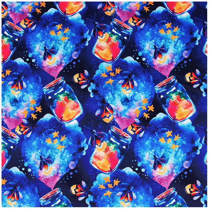 

Summer Night Firefly Air Layer Printed Fabric High Definition Digital Printing For Women Sweater