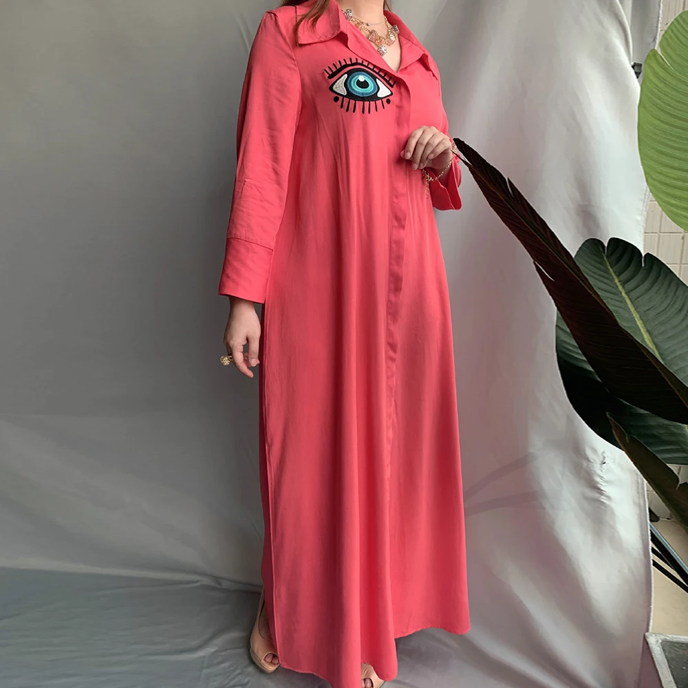 Хлопковое платье-макси для женщин глаз Африканской ажурной вышивкой в