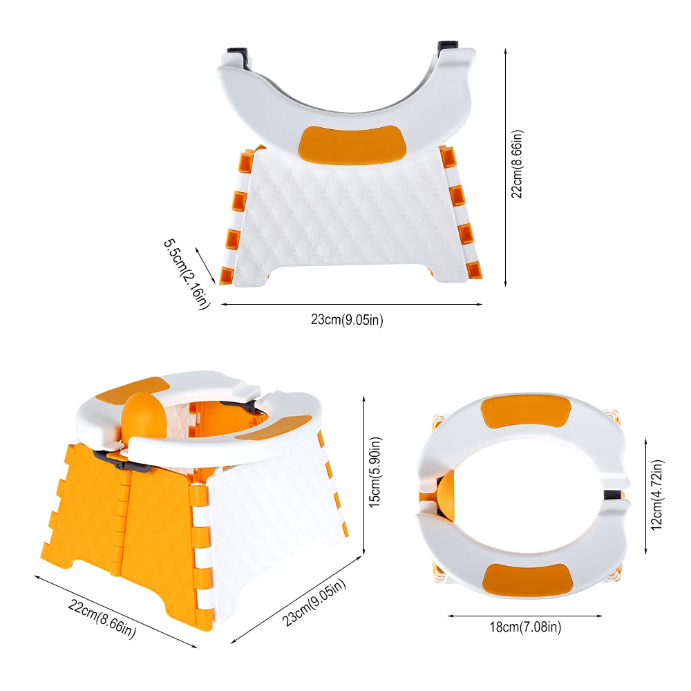 

Foldable Baby Potty Training Seat Kids Toddler Outdoor Portable Folding Toilet Urinal Pot Urinal Indoor and Outdoor Toilet Seat