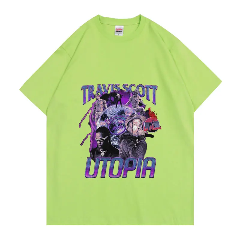 

2021 Hot New Travis Scott Astroworld Tshirt Unisex Black Streetwear Personality Rapper T Shirt Summer Hip Hop Tee Men's T-shirt