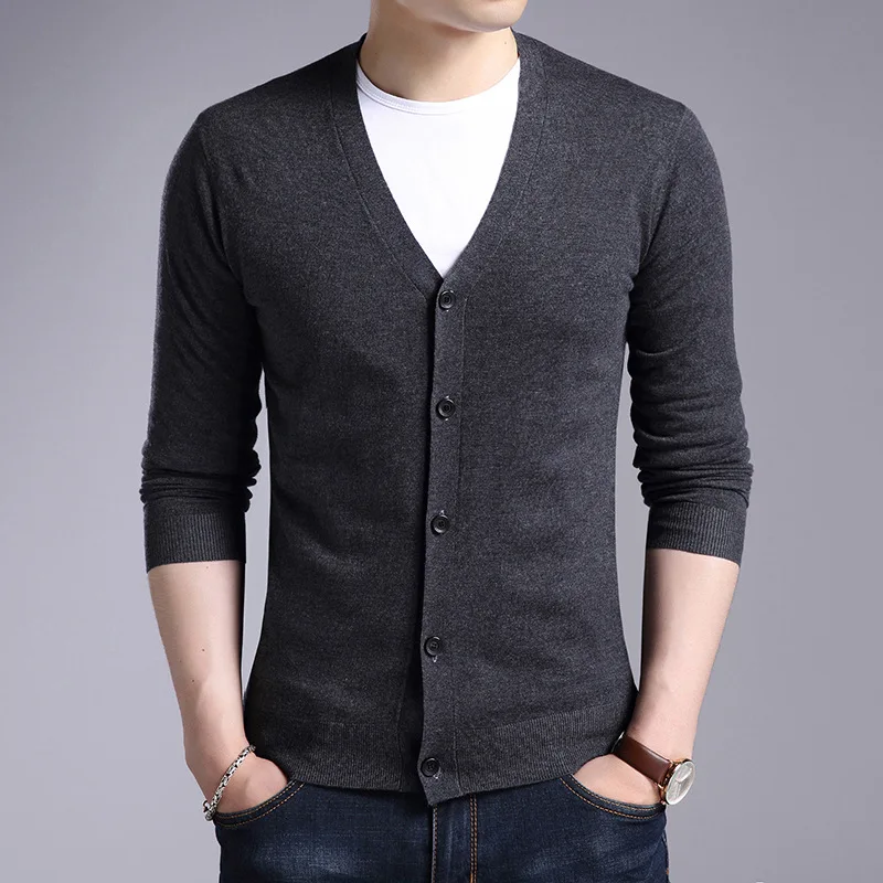 

2021 Brand New Autumn Men's Sweater Jackets Cardigan V-neck Fashion Slim Overcoat for Male Sweater Jacket Clothing